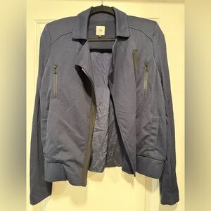 CAbi Chance Navy Blazer Zip Moto Jacker Small